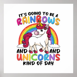 Cute Unicorn Rainbow Funny Poster