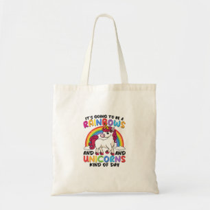 cute unicorn rainbow funny tote bag
