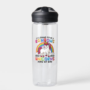 cute unicorn rainbow funny water bottle