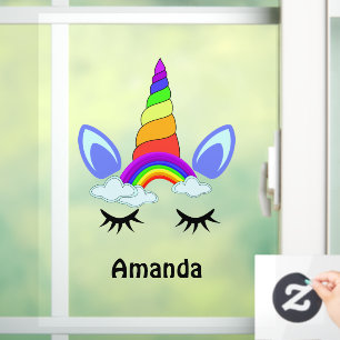 Cute Unicorn Rainbow Personalised Classic Round St