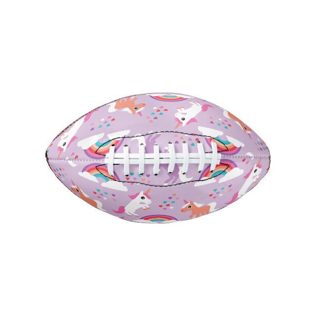 Cute Unicorn Rainbow Purple Football (Front)