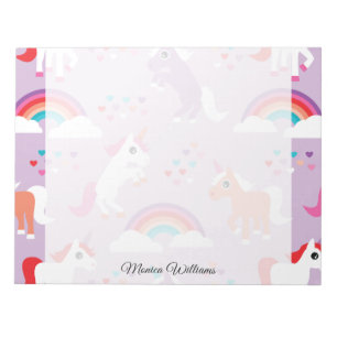 Cute Unicorn Rainbow Purple Notepad
