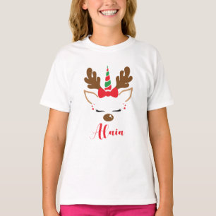 Cute Unicorn Reindeer Christmas Shirt