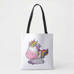 Cute Unicorn running Tote Bag