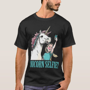 Cute Unicorn Selfie Magical Horned Horse Girl Grou T-Shirt