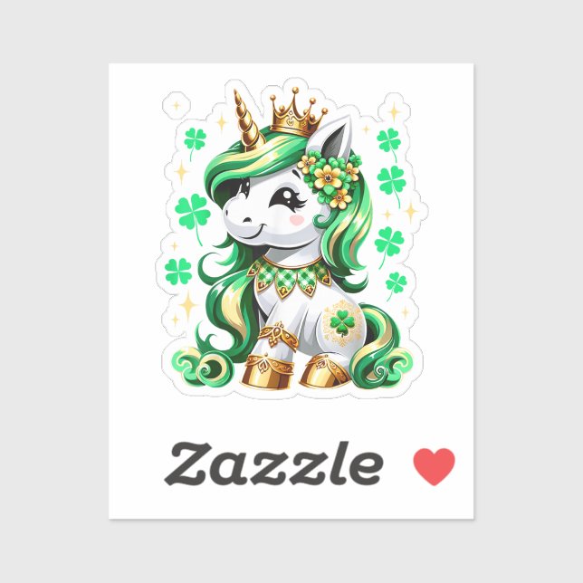 Cute Unicorn Shamrock St Patricks Day (Sheet)