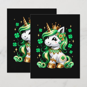 Cute Unicorn Shamrock St Patricks Day  Card