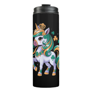 Cute Unicorn Shamrock St Patricks Day Girls Kids L Thermal Tumbler