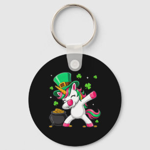 Cute Unicorn Shamrock St Patricks Day Girls Kids T Key Ring