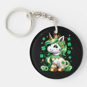 Cute Unicorn Shamrock St Patricks Day  Key Ring
