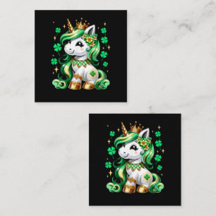 Cute Unicorn Shamrock St Patricks Day Loyalty Card