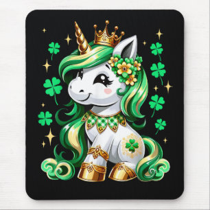 Cute Unicorn Shamrock St Patricks Day  Mouse Pad