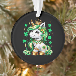 Cute Unicorn Shamrock St Patricks Day Ornament