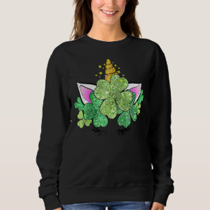 Cute Unicorn Shamrocks Irish Green St Patrick's Da Sweatshirt