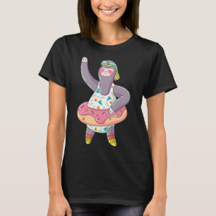 Cute Unicorn Sloth With Doughnut Inflatable Float  T-Shirt