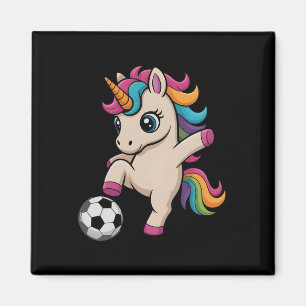 Cute Unicorn Soccer Just Girl Who Loves Kickin' Co Magnet
