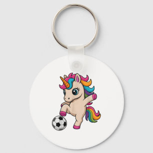 Cute Unicorn Soccer Just Girl Who Loves Kickin Coa Key Ring