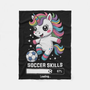Cute Unicorn Soccer Skills Loading Score Mum Mama Fleece Blanket