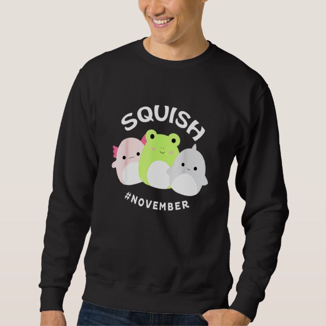Cute Unicorn Squish November Squishmallow Costume Sweatshirt (Front)