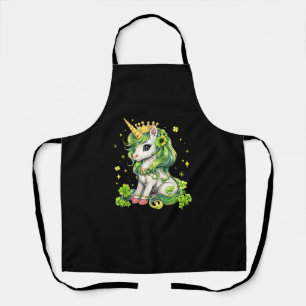 Cute Unicorn St Patricks Day Saint Pattys Girls Le Apron