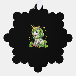 Cute Unicorn St Patricks Day Saint Pattys Girls Le Tree Decoration Card
