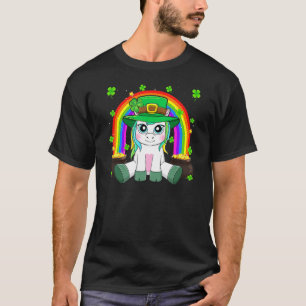 Cute Unicorn St Patricks Day Shamrocks Irish Girls T-Shirt