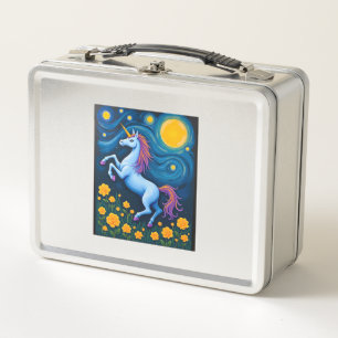 Cute Unicorn Starry Night (3) Metal Lunch Box