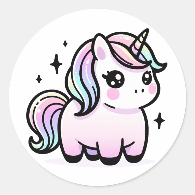 Cute Unicorn Sticker (Front)