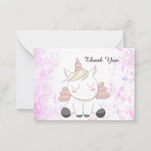 Cute Unicorn Thank You Cards