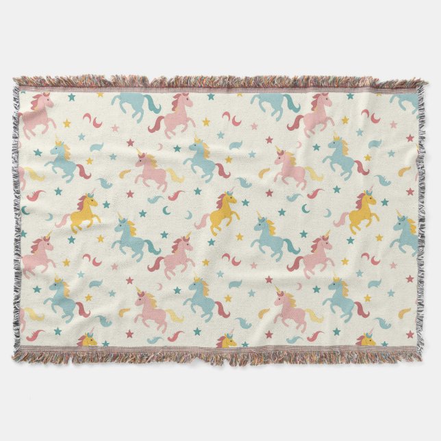 Cute Unicorn  Throw Blanket (Front)