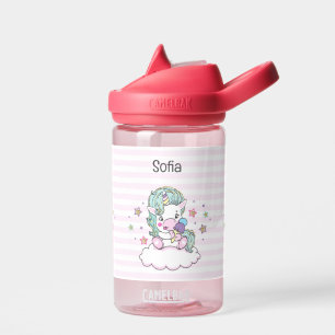 Cute Unicorn Toddler Personalise Name Durable Water Bottle
