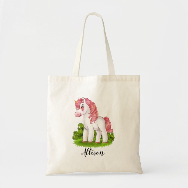 Cute Unicorn Tote Bag (Front)