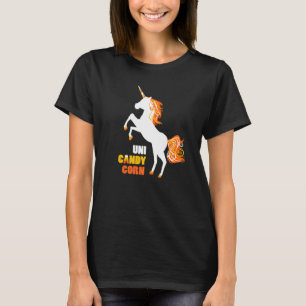Cute Unicorn Uni Candy Corn Halloween Magical Horn T-Shirt