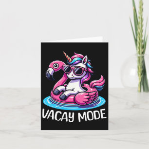 Cute Unicorn Vacay Mode Funny Family Vacation Kids Card