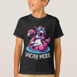 Cute Unicorn Vacay Mode Funny Family Vacation Kids T-Shirt