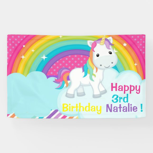 Cute Unicorn Vinyl Banner (Horizontal)