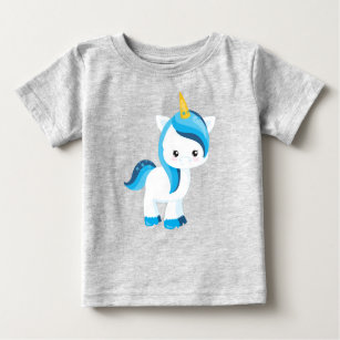 Cute Unicorn, Winter, Snowflakes, Magic Unicorn Baby T-Shirt