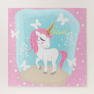 Cute unicorn with butterflies. jigsaw puzzle