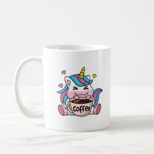 Cute Unicorn with Coffee Coffee Mug