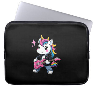 Cute Unicorn with Guitar Unicorn Rock music lover  Laptop Sleeve
