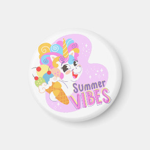 Cute unicorn with ice cream magnet