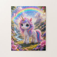 Cute Unicorn with Rainbow Jigsaw Puzzle