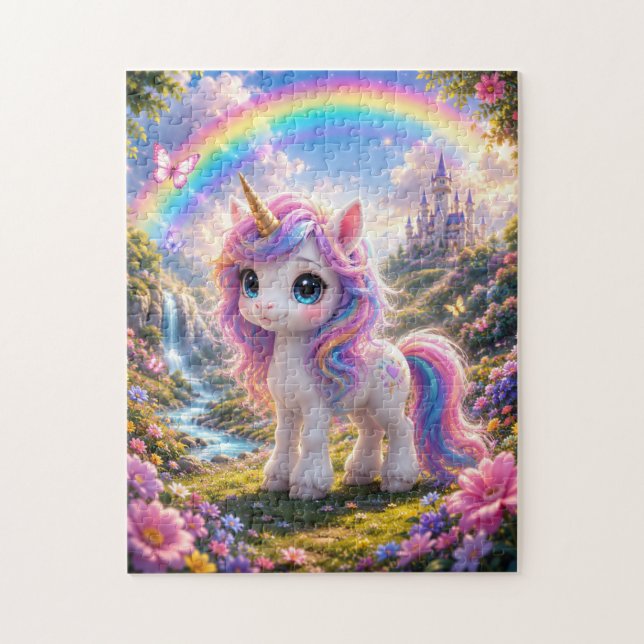Cute Unicorn with Rainbow Jigsaw Puzzle (Vertical)