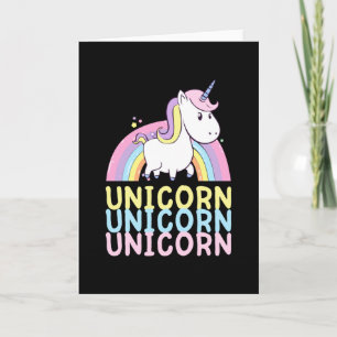 Cute Unicorn With Rainbow Kids Girls Gift Card