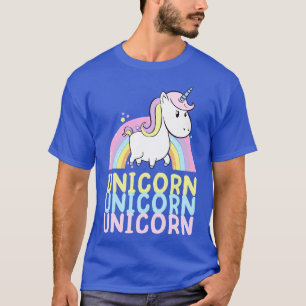 Cute Unicorn With Rainbow Kids Girls Gift T-Shirt