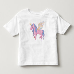 Cute Unicorn with rainbow wings illustration Toddler T-Shirt