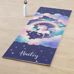 Cute Unicorn Yoga Mat with Custom Name<br><div class="desc">unicorn,  cute,  "kids yoga mat",  "personalised custom personal name",  "customised with your own text",  rainbow,  colourful,  multicolor,  multicolored,  clouds,  sky,  cloud,  magical,  magic,  mythical,  creature,  animal,  horse,  adorable,  sweet,  cartoon,  pretty,  girly,  space,  cosmic, </div>