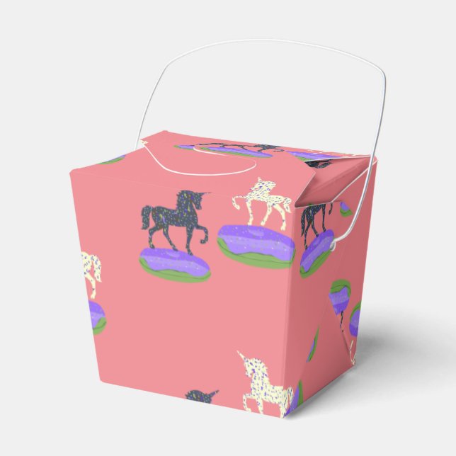 Cute Unicorns Doughnuts Pattern Favour Box (Front Side)