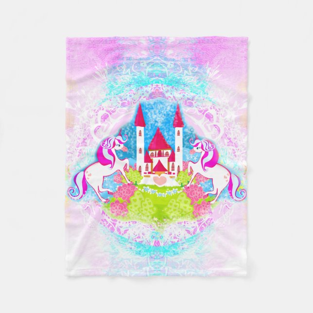 cute unicorns Fleece Blanket (Front)