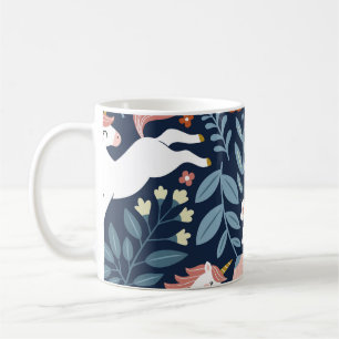 Cute Unicorns Floral Vintage Pattern Coffee Mug